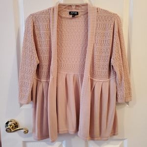 Apt. 9 PM pale pinkish-peach cardigan